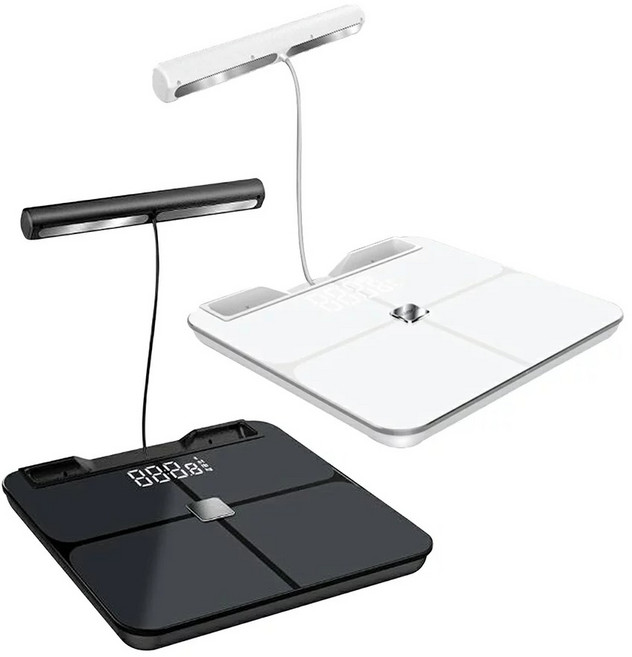 mimax 八電極智慧體重計 藍牙同步APP 體脂測量健康管理, 黑色, 1個, BCA-381BC-W/B