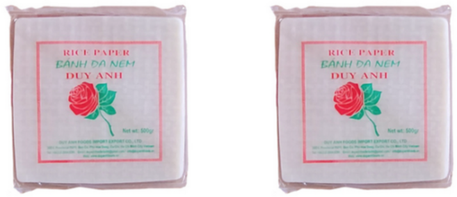 베트남 두이안 장미표 반다넴 500g 사각22cm (대형) RICE PAPER, 2개