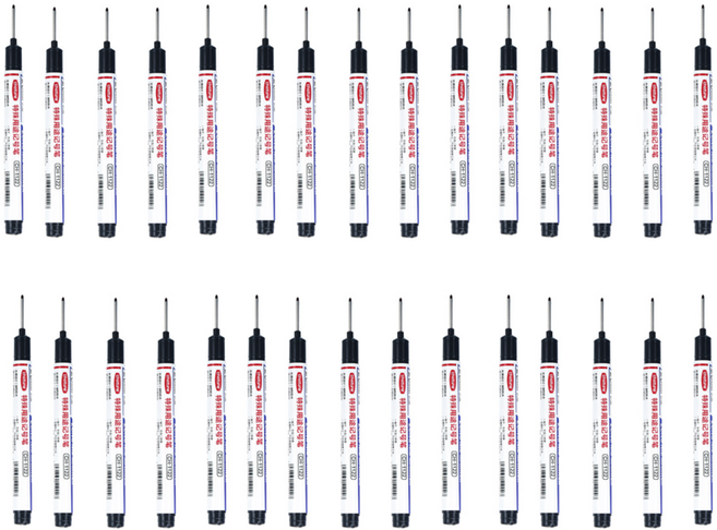 방수네임펜 긴펜촉형 유성 안지워지는 마카펜 페인트마카5종세트, 검정 5종, 6세트