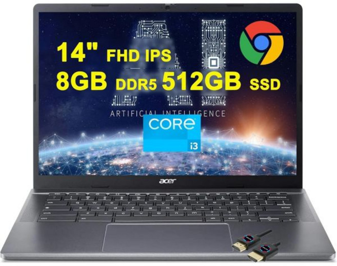 Acer 크롬북 스핀 714 14인치 터치스크린 FHD+ 2-in-1 노트북 13세대 인텔 10코어 i5-1335U 비트 i7-1270P 8GB LPDDR4X RAM 256GB, 8GB DDR5 | 512GB SSD