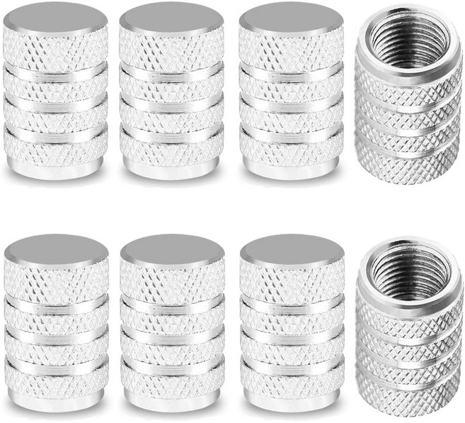 벤투로스 자동차 타이어 밸브캡 에어캡 구찌캡 벨브캡 고무캡 마개 8P 1세트, 실버, 8개