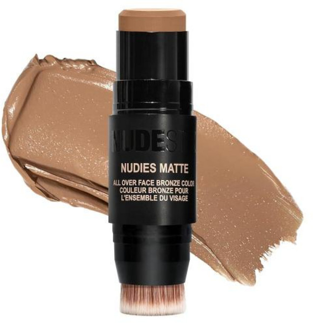 Nudestix Nudies 브론즈 올 오버 매트 브론징 스틱 - 뺨 눈 및 입술용 3-in-1 크림 브론저 내장 브러시 포함 | 자연스러운 컨투어 및 햇빛 키스 글로우 |, Bondi Bae