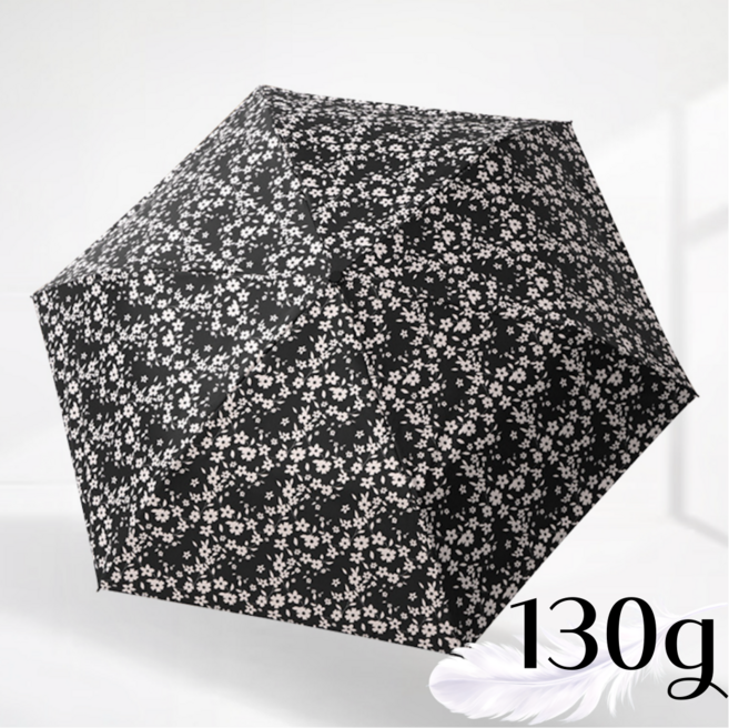 obp 130g 초경량 일본식 꽃무늬 UV 자외선차단 암막 양산 우양산
