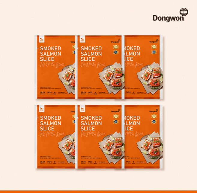 동원 연어 훈제프리미엄 세트, 140g, 6개