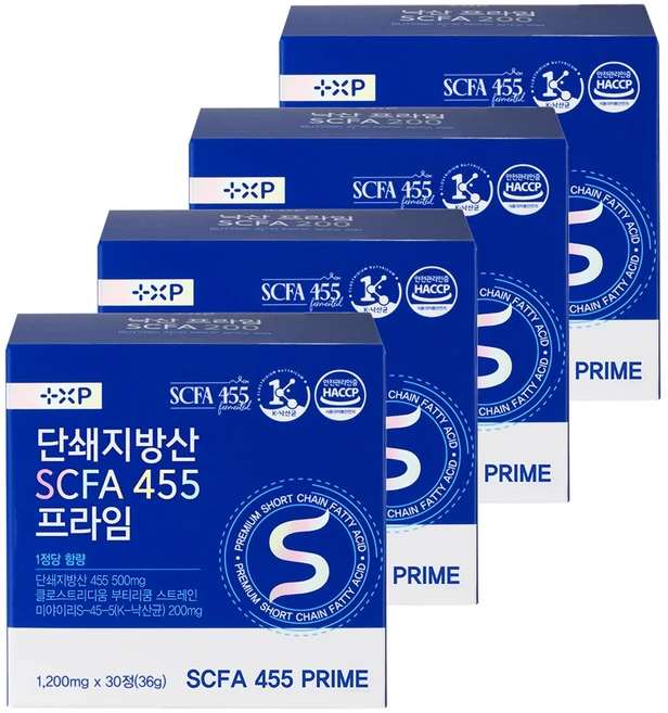 단쇄지방산 SCFA 455 프라임 하루 한번, 4개, 30정 - 쿠팡