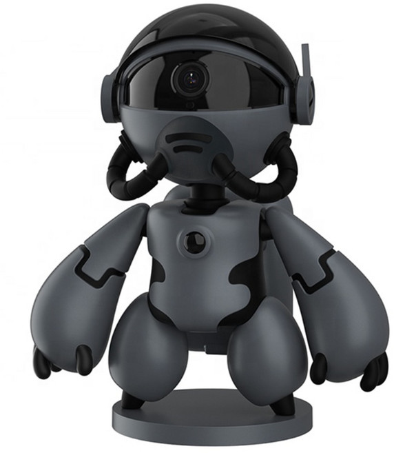 1080P 우주 비행사 로봇 홈 안전 웹캠 IP Wifi 무선 베이비 보안 카메라 야간 투시경 소음 감소 양방향 음성, 02. Gray, 1개