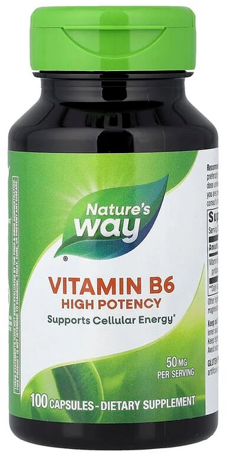 Nature's Way 비타민B6 50mg 캡슐 100정 NWY-40431, 1개 - 쿠팡