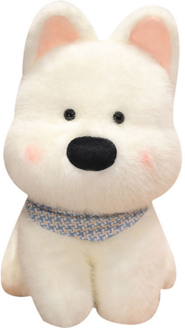 귀쫑긋 스카프 강아지 캐릭터인형, 1개, 화이트, 45cm