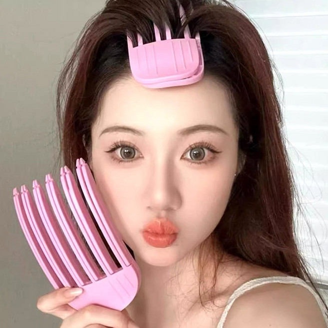 정수리 볼륨핀 헤어핀 1+1(3핀+6핀) / 뿌리 정수리 빗핀 가르마 앞머리 스타일링 고정 집게핀, 3핀+6핀(블랙)