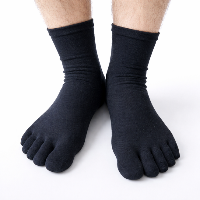 모노스퀘어 국산 면100 통기성 중목 남자 발가락양말 5켤레