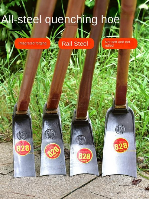 바퀴넉가래 스틸 긴 괭이 농장 도구 토양 파기 가정용 야채 심기 대형 잡초 야외 모든, 135mm, 1개