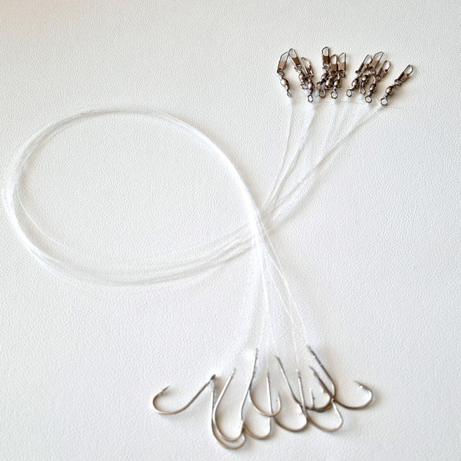 [낚핑TV] 스피드연결 매듭바늘 -세이코바늘 목줄 핀도래 묶음바늘 목줄 완결채비, 1개, 10개입