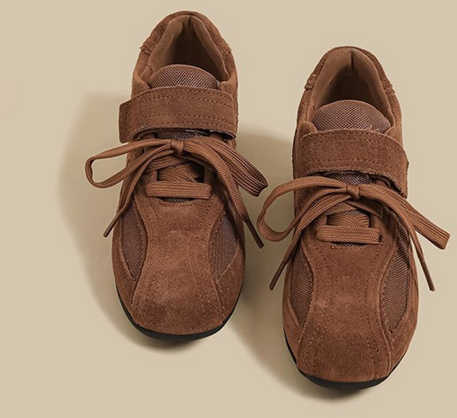 BLACK k7 운동화 덕훈화 여성 그레이 플랫 벨크로 슬림 스니커즈