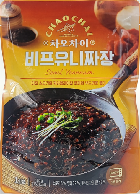 차오차이 다진 소고기 비프 유니짜장 1인분 180g, 20개