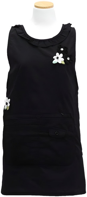 로사홈 백합 원피스 앞치마 FREE, 검정, 1개