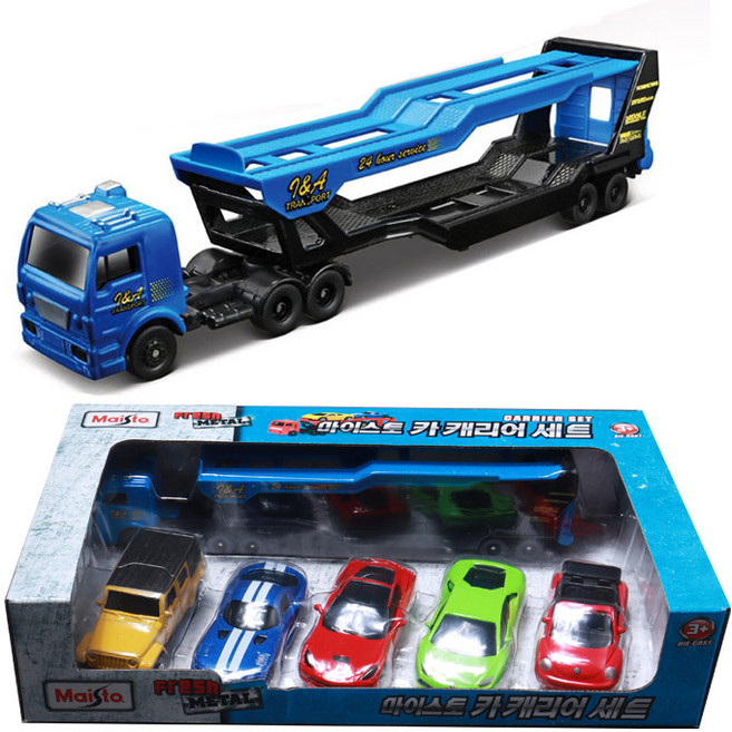 마이스토 미니카세트 카캐리어 자동차장난감 6개 다이캐스트, 블루, 1개