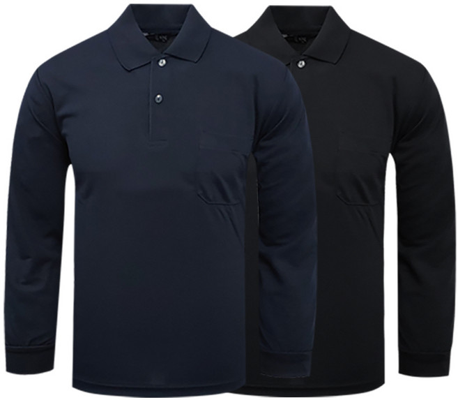 1+1 나인앤나인 CVT 쿨론 솔리드 주머니 긴팔 카라티 기능성 단체복 작업복 티셔츠