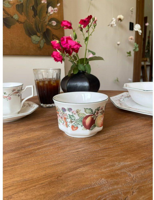 존슨브라더스 프레쉬프룻 플레이트 6인치 과일 샐러드 디저트 접시, 4.5인치 설탕물그릇 10.8x7cm, 1개