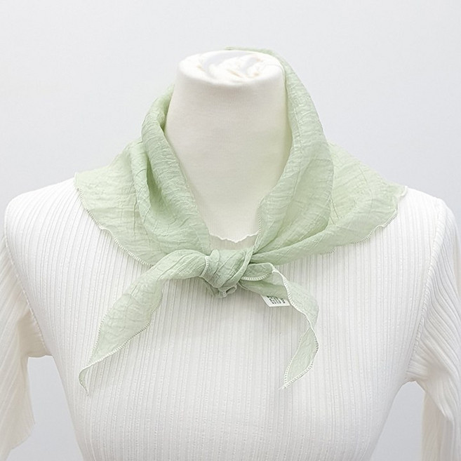 삼각 쁘띠 시원한 간절기 목 스카프 봄 여름 텐셀 무지 단색 국산