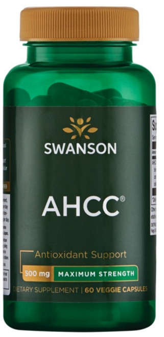 Swanson 斯旺森 AHCC 最高強度 500mg 素食膠囊, 1個, 60錠