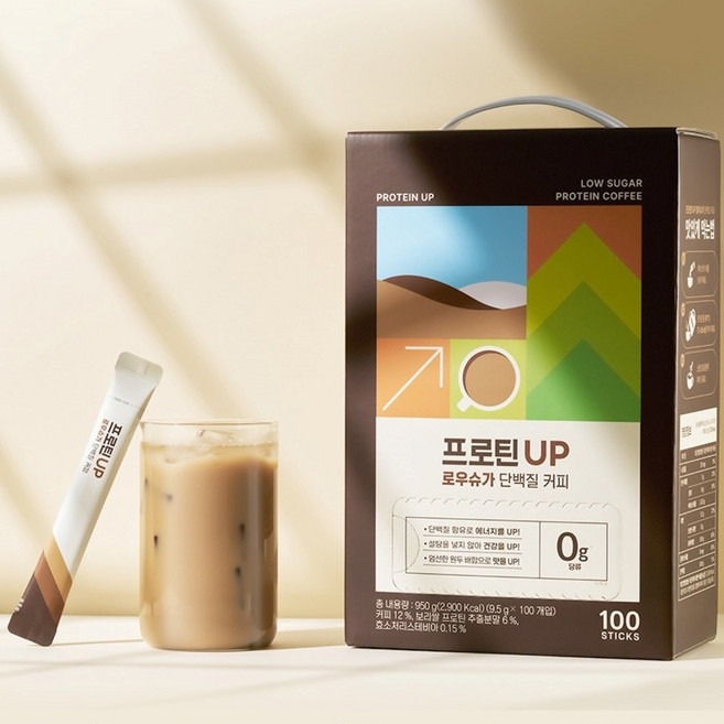 네추럴라이즈 프로틴업 로우슈거 저칼로리 단백질 커피, 1박스, 100개입, 9.5g
