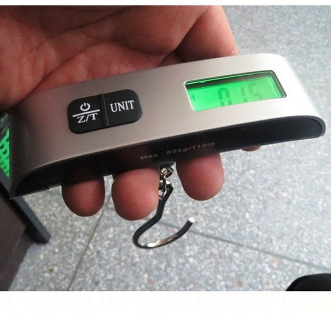 1P/2P 구성 휴대용 손저울 50kg 디지털 전자 저울 가방 캐리어, 1개, B타입-실버