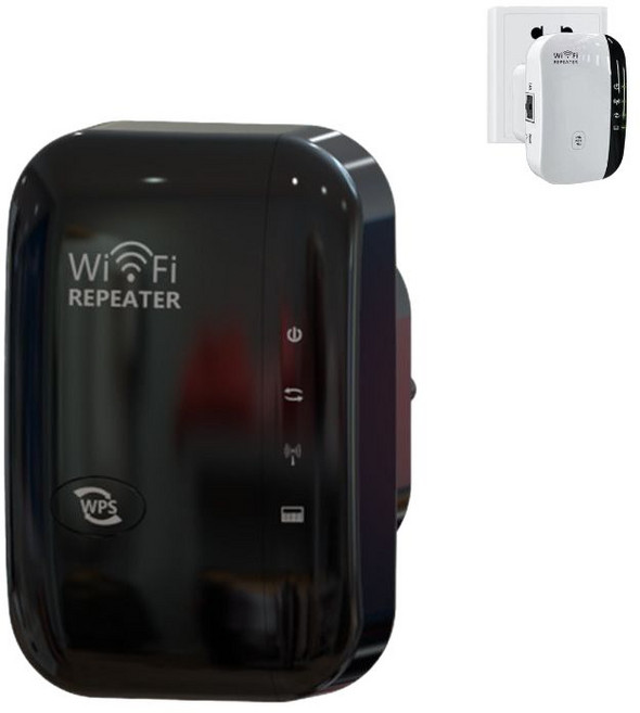 와이파이 사각지대 증폭기 신호 무선 확장기 WIFI 범위 무선AP 확장, 블랙, 1개