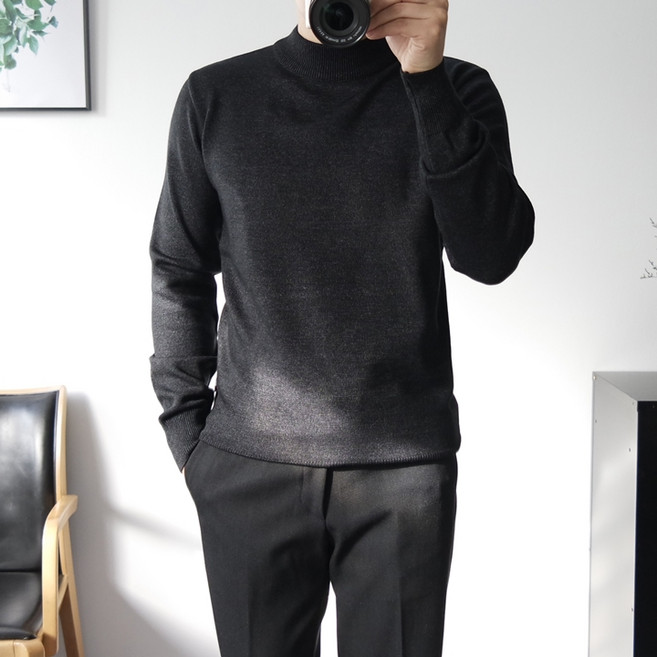 남자 캐시미어 라이크 반폴라 니트