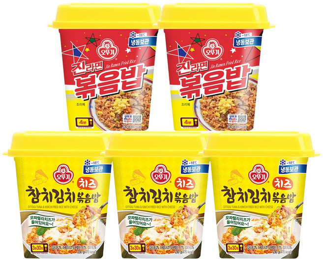 (냉동)[오뚜기]참치김치 치즈볶음밥230gx3 + 진라면 볶음밥230gx2, 1개