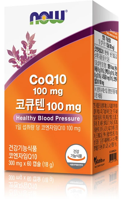 NOW 나우 코큐텐 코엔자임Q10 CoQ10 60캡슐 국내제조, 60회분, 1박스 - 쿠팡