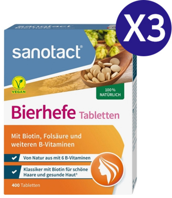 자노탁트 비어헤페 맥주 효모 타블렛, 450정, 3개