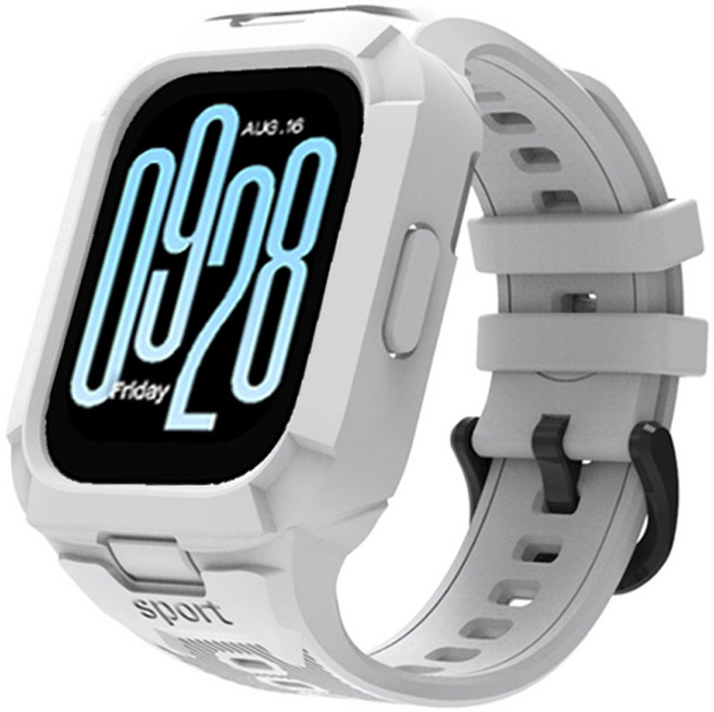 오네꼬네 샤오미 레드미워치5 라이트 액티브 일체형 케이스 스트랩 밴드 시계줄 호환용, 1개, 화이트