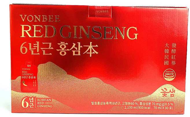 VONBEE 6년근 홍삼본 70ML X 30 VONBEE GINSENG DRINK
