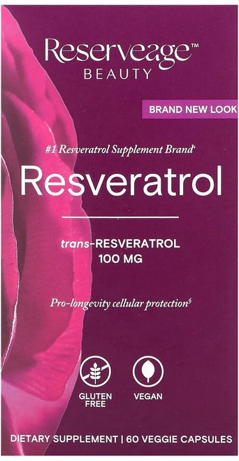 리저브에이지 레스베라트롤 100mg 셀룰러 에이지 디파잉 포뮬러 베지 캡슐, 1개, 60정 - 쿠팡