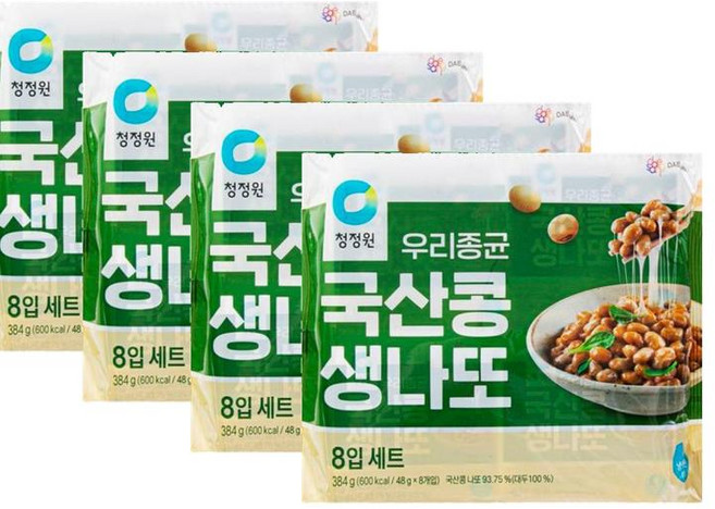 청정원 국산콩 우리종균 생나또, 4개, 384g