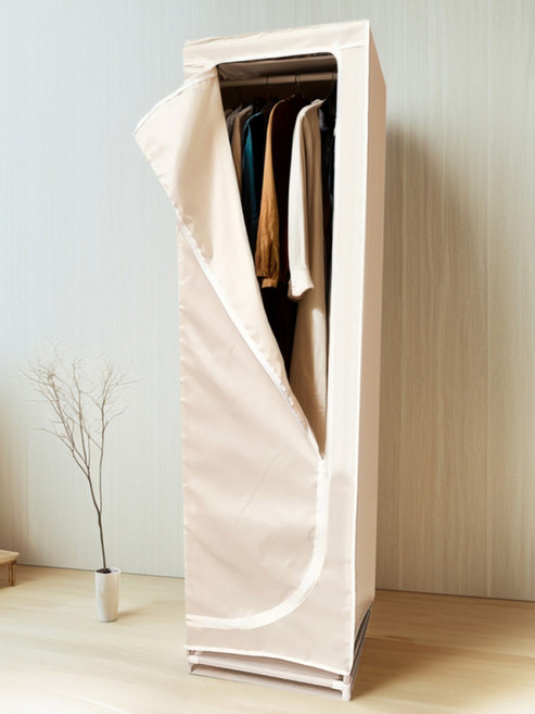 조립식 접이식 수납장 소형 싱글옷장 원룸 기숙사 비키니 옷장 내구성 방진 기능 모던 디자인 작은방 미니옷장 드레스룸 시스템옷장, 16mm 튜브 45cm 호두색 소가죽