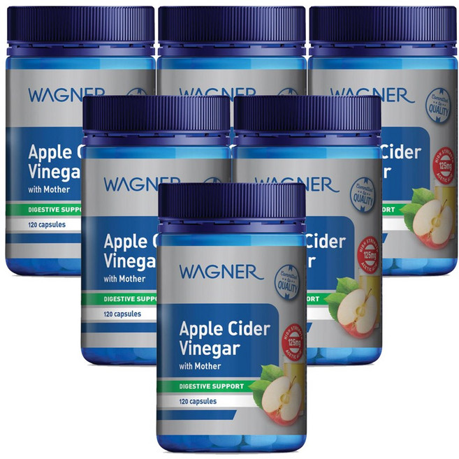 와그너(Wagner) 와그너 애플 사이다 식초 + 초모 120 캡슐 X 6개, 1세트, 720캡슐, 120정