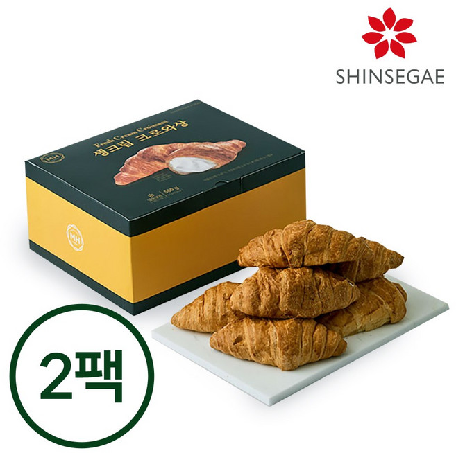 [신세계푸드] 밀크앤허니 생크림 크로와상 (70g 8개입) 2팩, 560g
