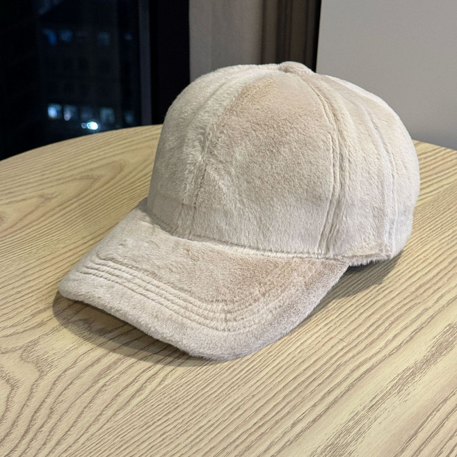 젬버트 겨울 남녀공용 대두 빅사이즈 털 캡모자 볼캡, 베이지