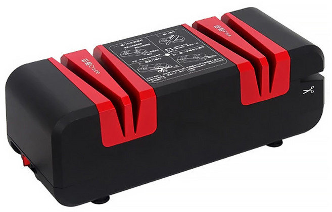 全自動磨刀神器 磨剪刀 料理刀 廚房 電動磨刀器, 黑紅, 1個