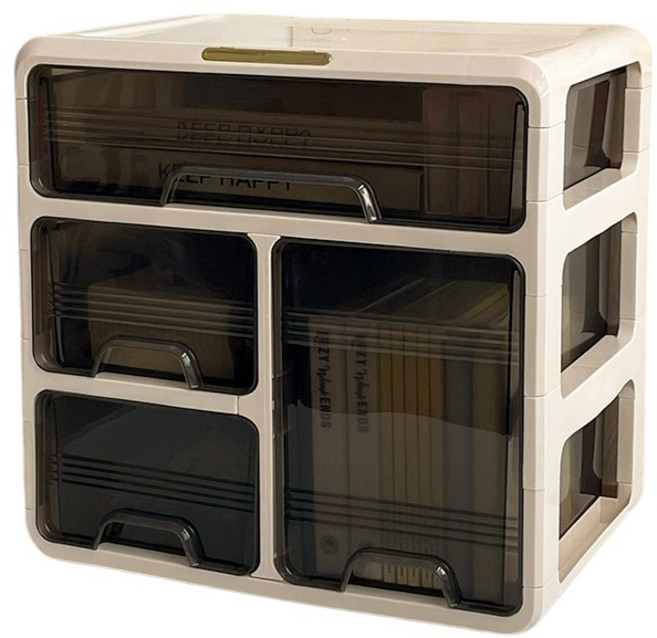 그린트리 데스크 오거나이저 사무실 책상 정리함, 3단, 아이보리