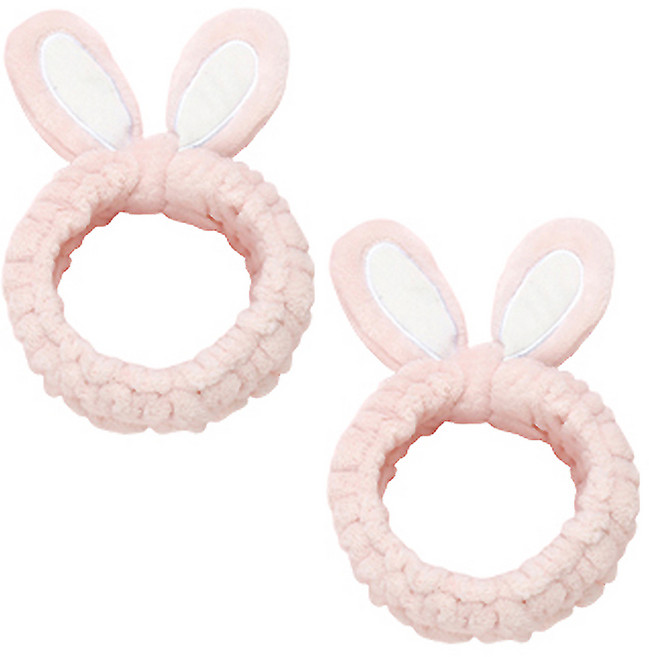 허니잼 토깽이 세안밴드 2P 세트 욕실 잠옷 세수 머리띠 인테리어 소품, 2개, 연핑크