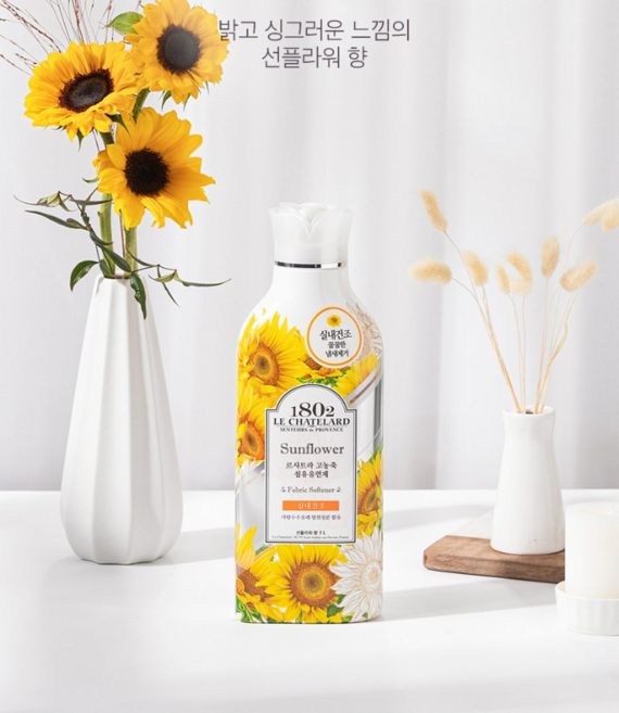르샤트라1802 실내 건조 섬유유연제 선플라워 본품, 1L, 30개