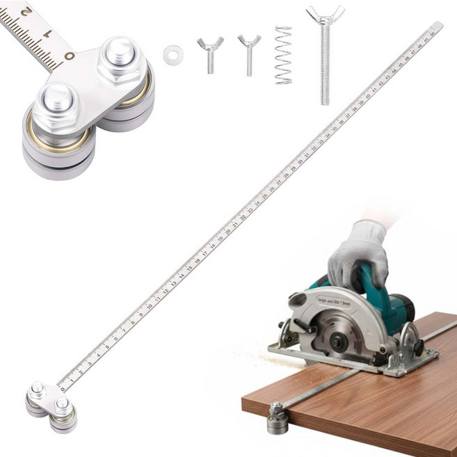 루베이 내구성 목공 절단 직선 가이드 레일 스테인리스 정밀 눈금 목공/공구/전기톱, 1개