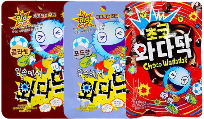 톡톡터지는와다닥3종 (포도1+콜라1+초코1), 28g, 1세트