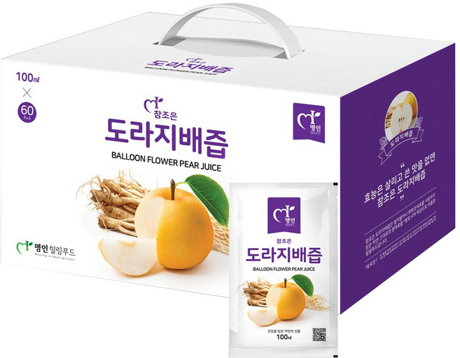 옛 전통방식으로 추출한 국내산 도라지배즙 100ml, 60개