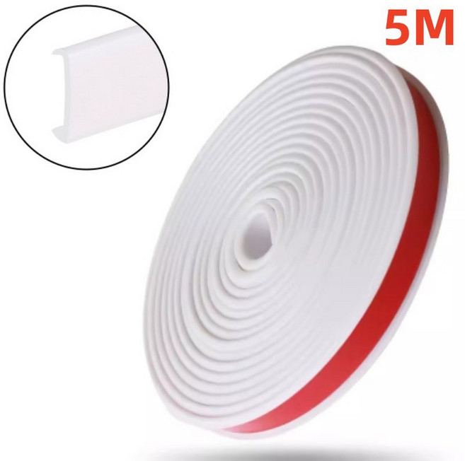 5M U 자형 엣지 밴딩 자체 접착 엣지 밴딩 테이프 TPE 고무 목재 보드 의자 테이블 보호대 커버 가구 장식, White, 20mm, 1개