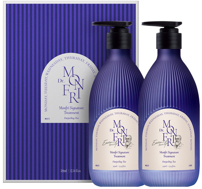 먼프리 나노 엑소좀 극손상모 리페어 헤어팩 헤어 트리트먼트 다즐링티향, 2개, 519ml