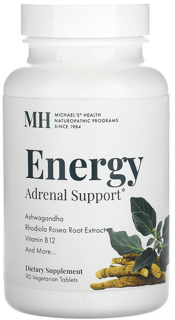 MH 에너지 Adrenal Support 90정 아슈와간다 홍경천 비타민B12 판토텐산, 1개