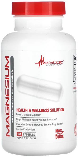 Metabolic Nutrition 마그네슘 최대 효능 포뮬라 650mg 캡슐 90정, MetabolicNutrition마그네슘최대효능포뮬라6, 1개 - 쿠팡